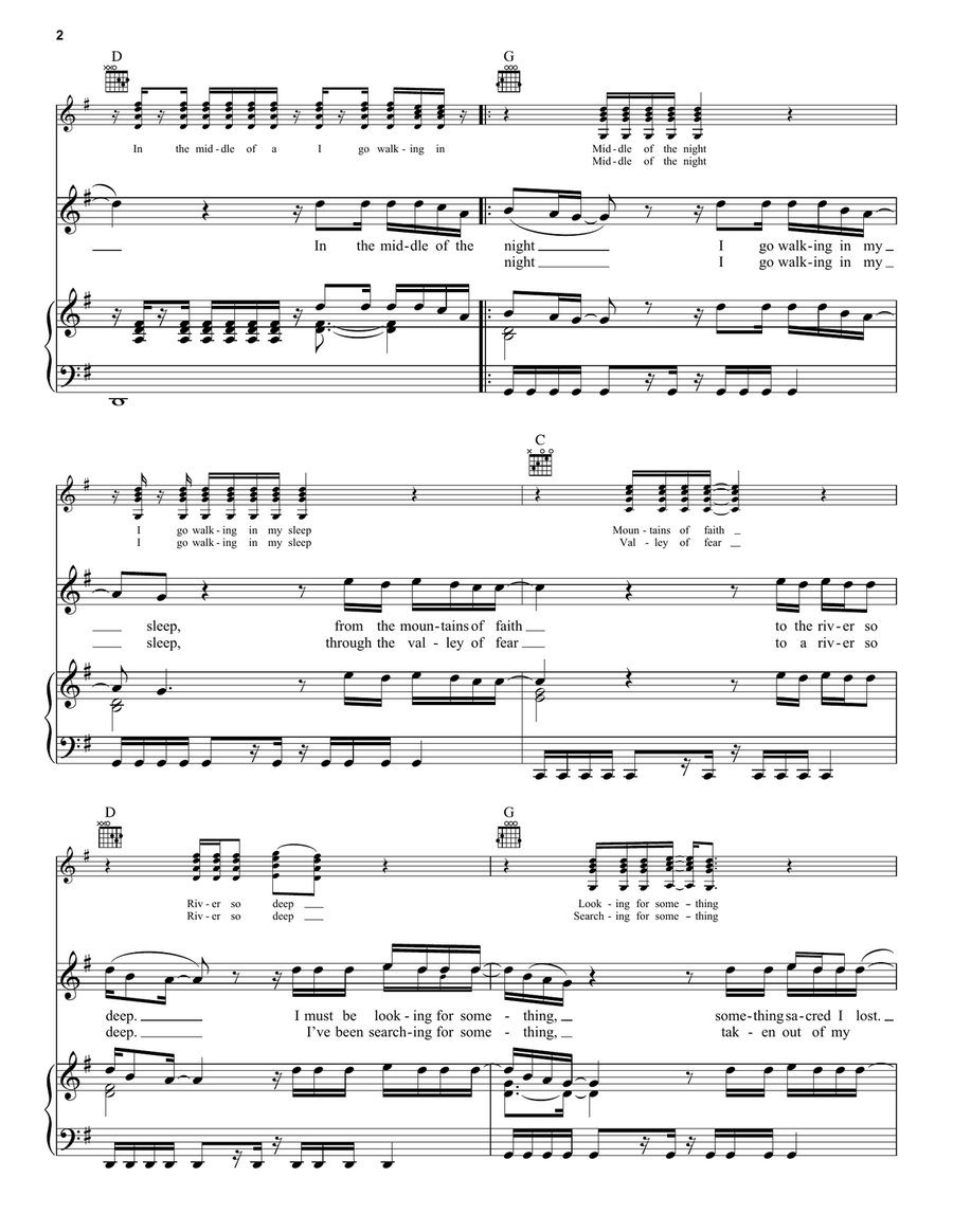 The River Of Dreams The River Of Dreams Piano, Vocal, Guitar scores gallery preview page 2