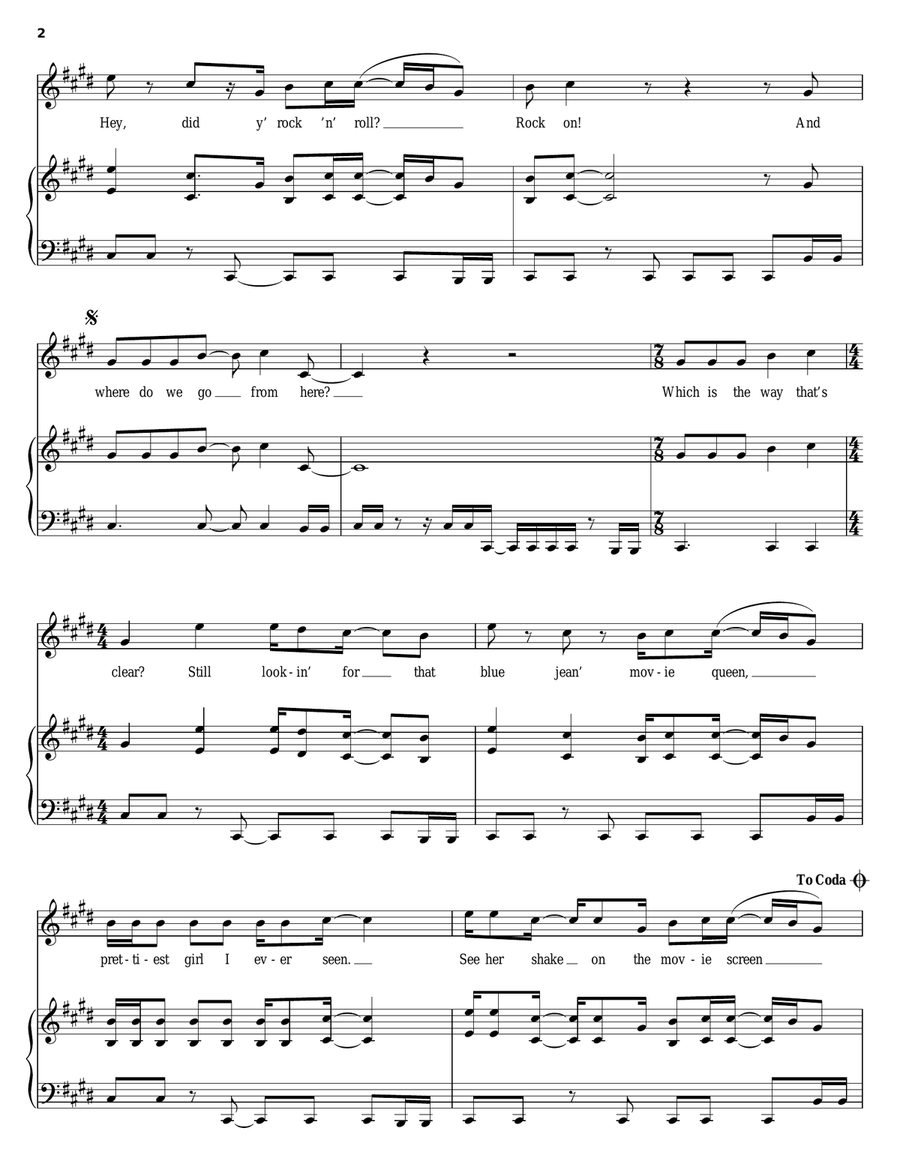 Rock On Piano, Vocal, Guitar scores gallery preview page 2