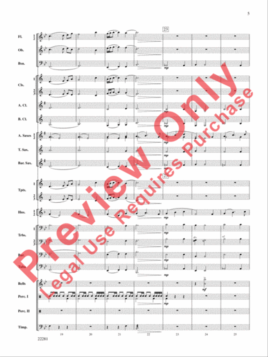 Falcon Lake Overture Concert Band scores gallery preview page 6