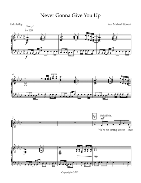Never Gonna Give You Up - Rick Astley Sheet music for Violin (Solo)