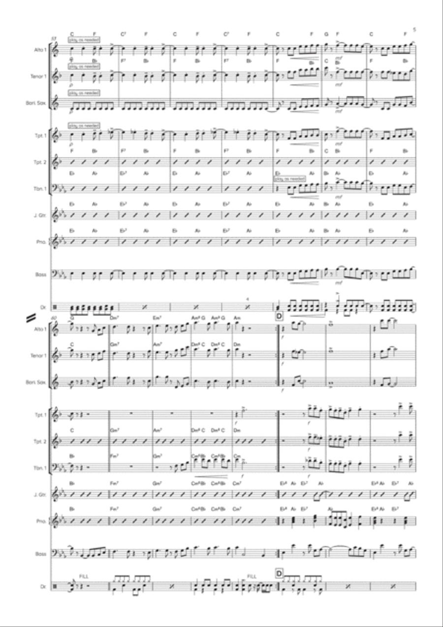 Mercy, Mercy, Mercy Mercy, Mercy, Mercy Jazz Ensemble scores gallery preview page 6