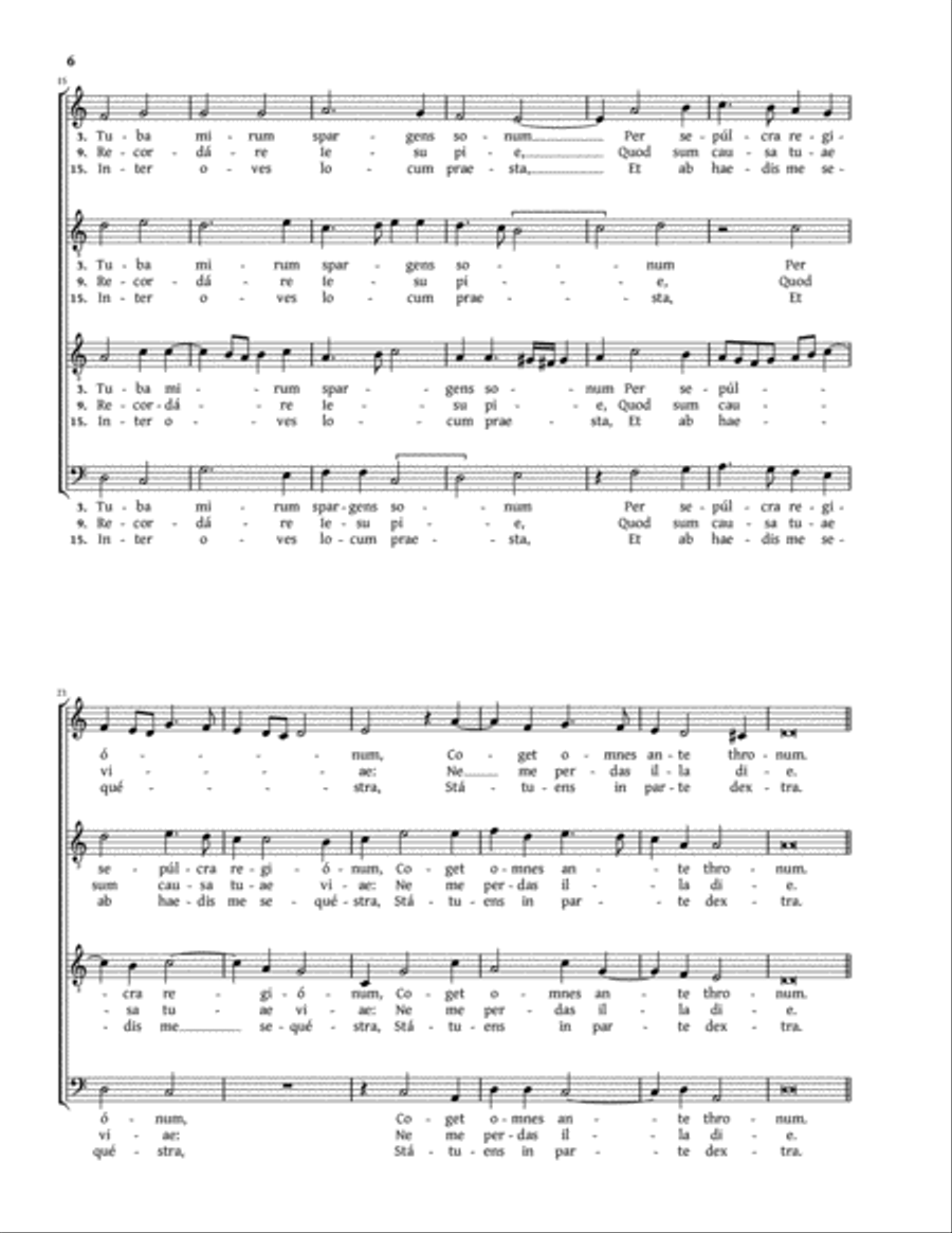 Missa pro defunctis a 4 (Belli) 4-Part scores gallery preview page 6