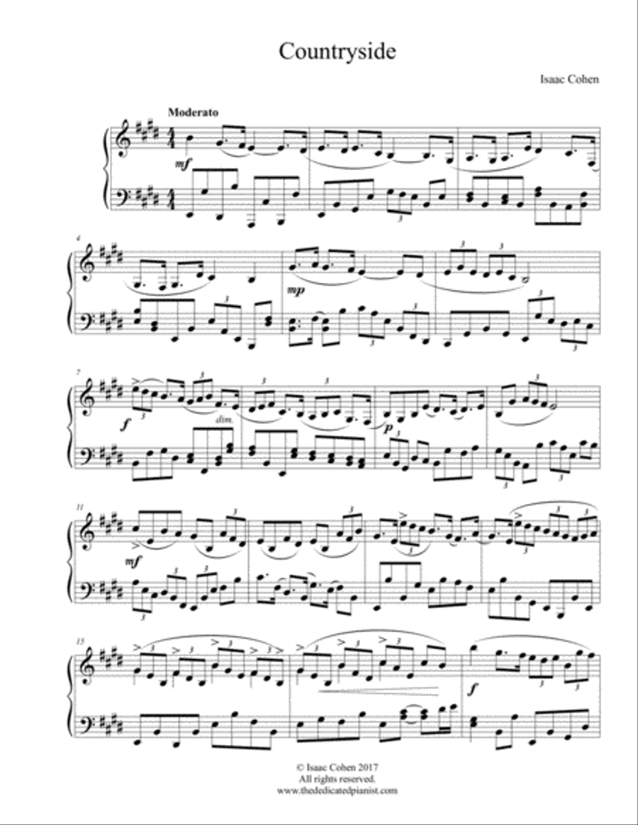 Countryside Piano Solo scores gallery preview page 1