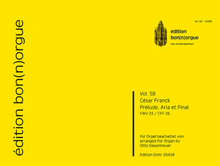 Book cover for Prélude, Aria et Final FWV 23 (für Orgel)