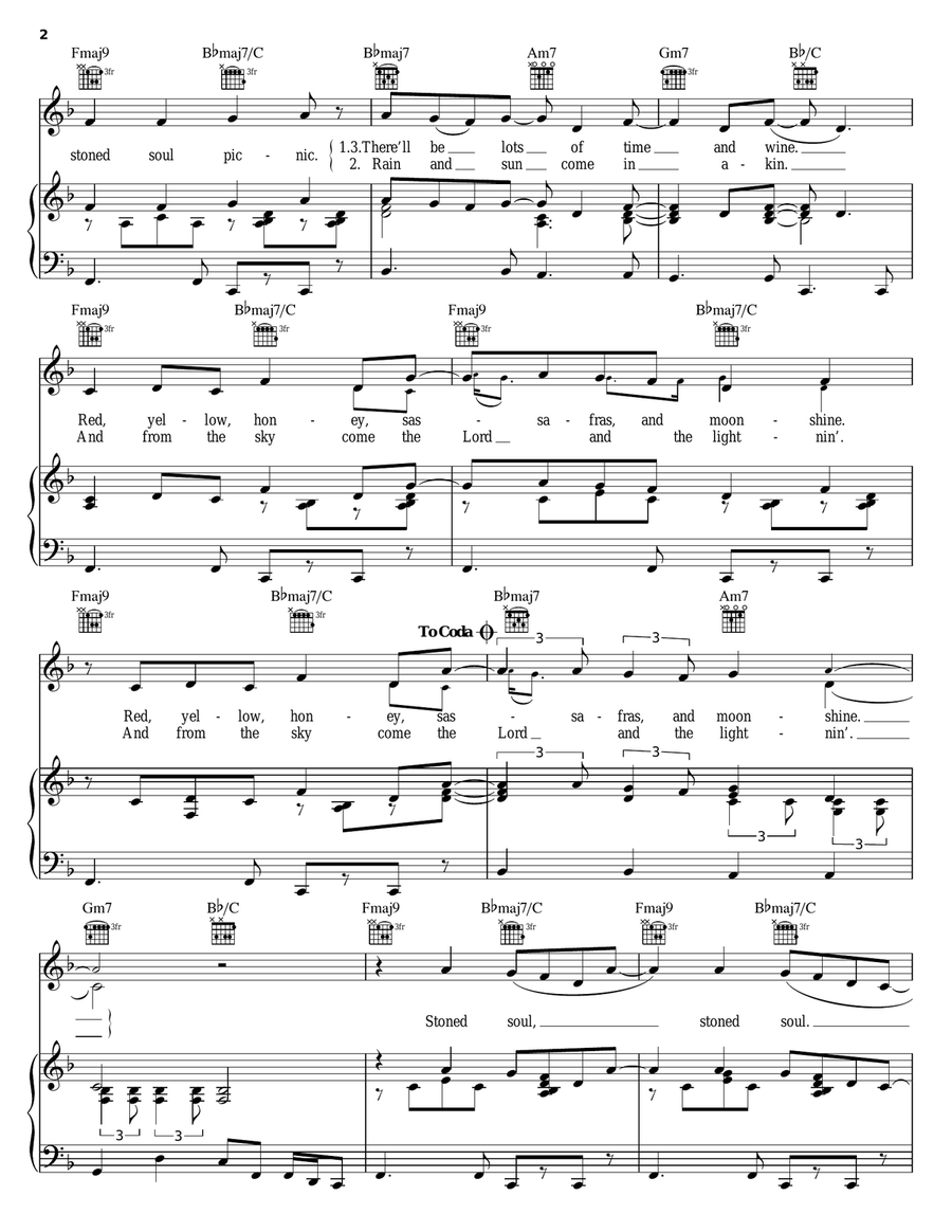 Stoned Soul Picnic (Picnic, A Green City) Acoustic Guitar scores gallery preview page 2