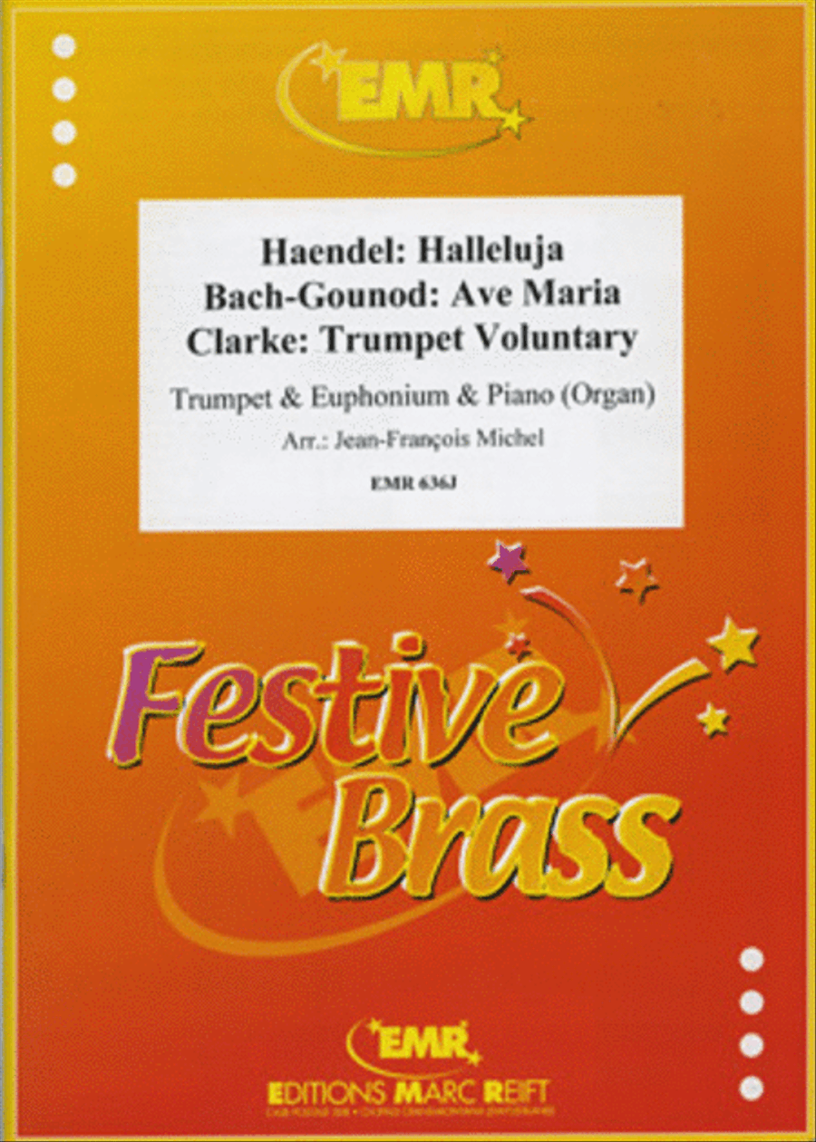 Ave Maria (Bach-Gounod) / Halleluja (Handel) / Trumpet Voluntary (Clarke) Brass Ensemble scores gallery preview page 1