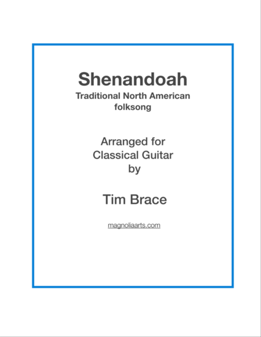 Shenandoah (arranged for classical/finger-style guitar) Acoustic Guitar scores gallery preview page 1