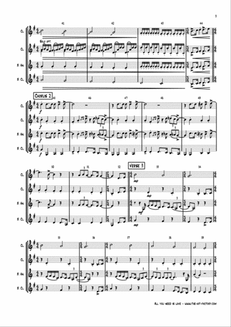 All You Need Is Love All You Need Is Love Woodwind Ensemble scores gallery preview page 3