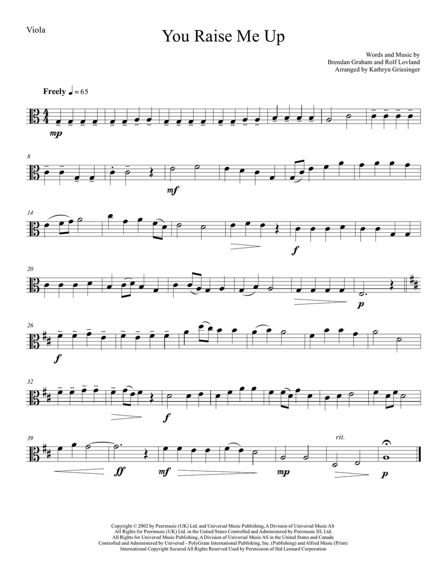 You Raise Me Up String Quartet scores gallery preview page 3
