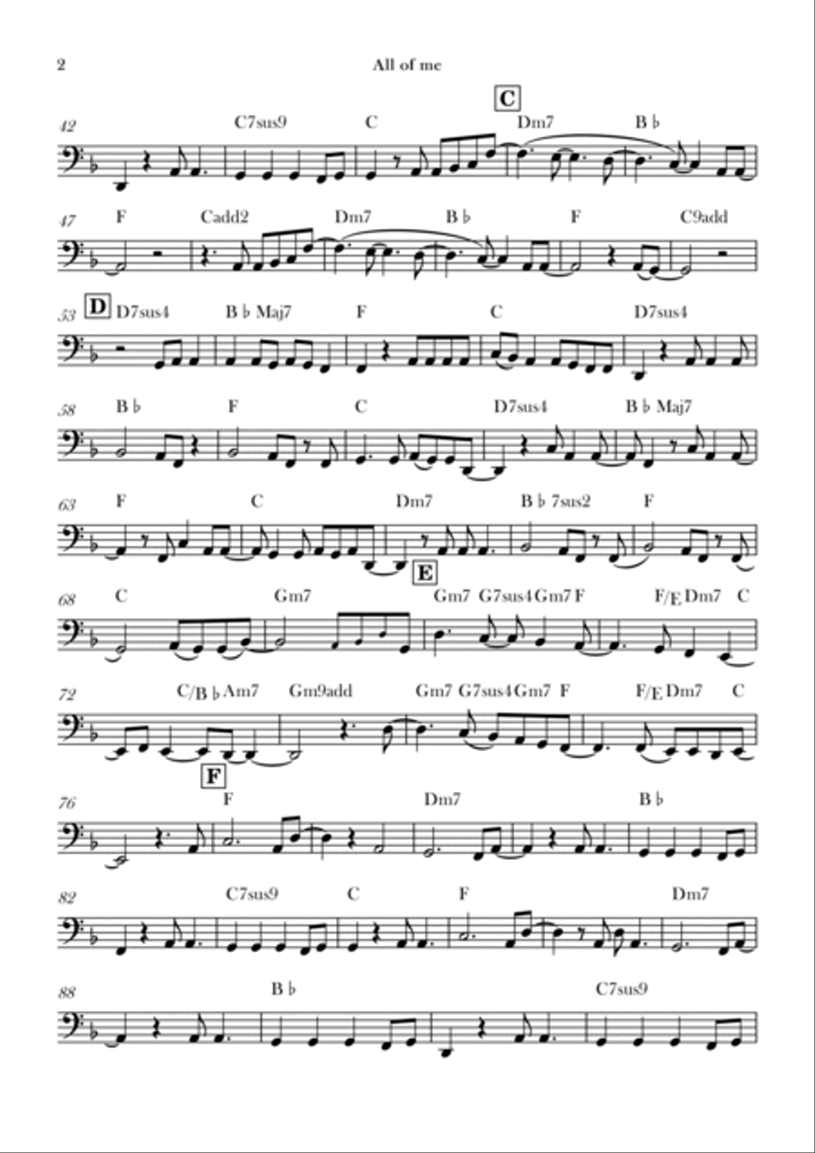 All Of Me Cello Solo scores gallery preview page 2