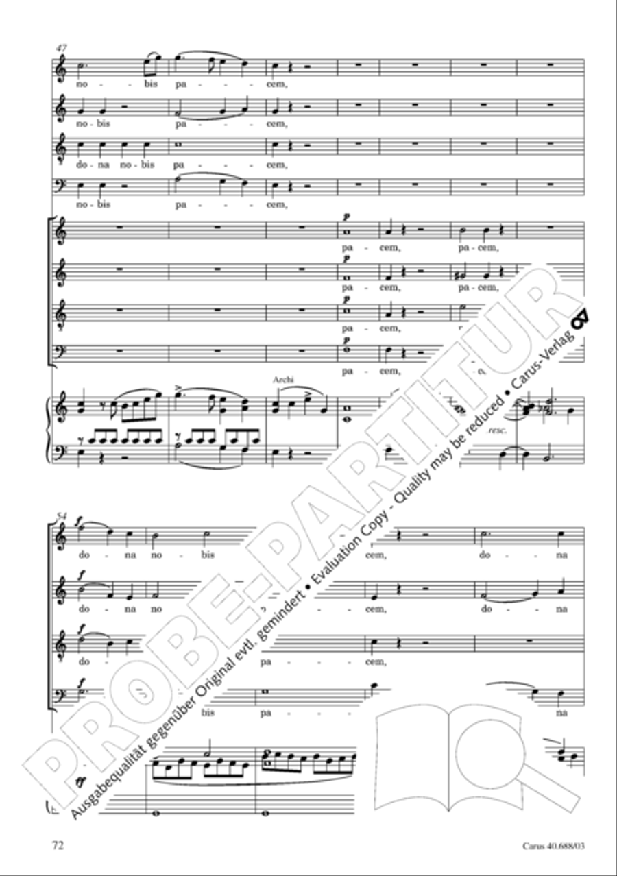 Mass in C Major 4-Part scores gallery preview page 73
