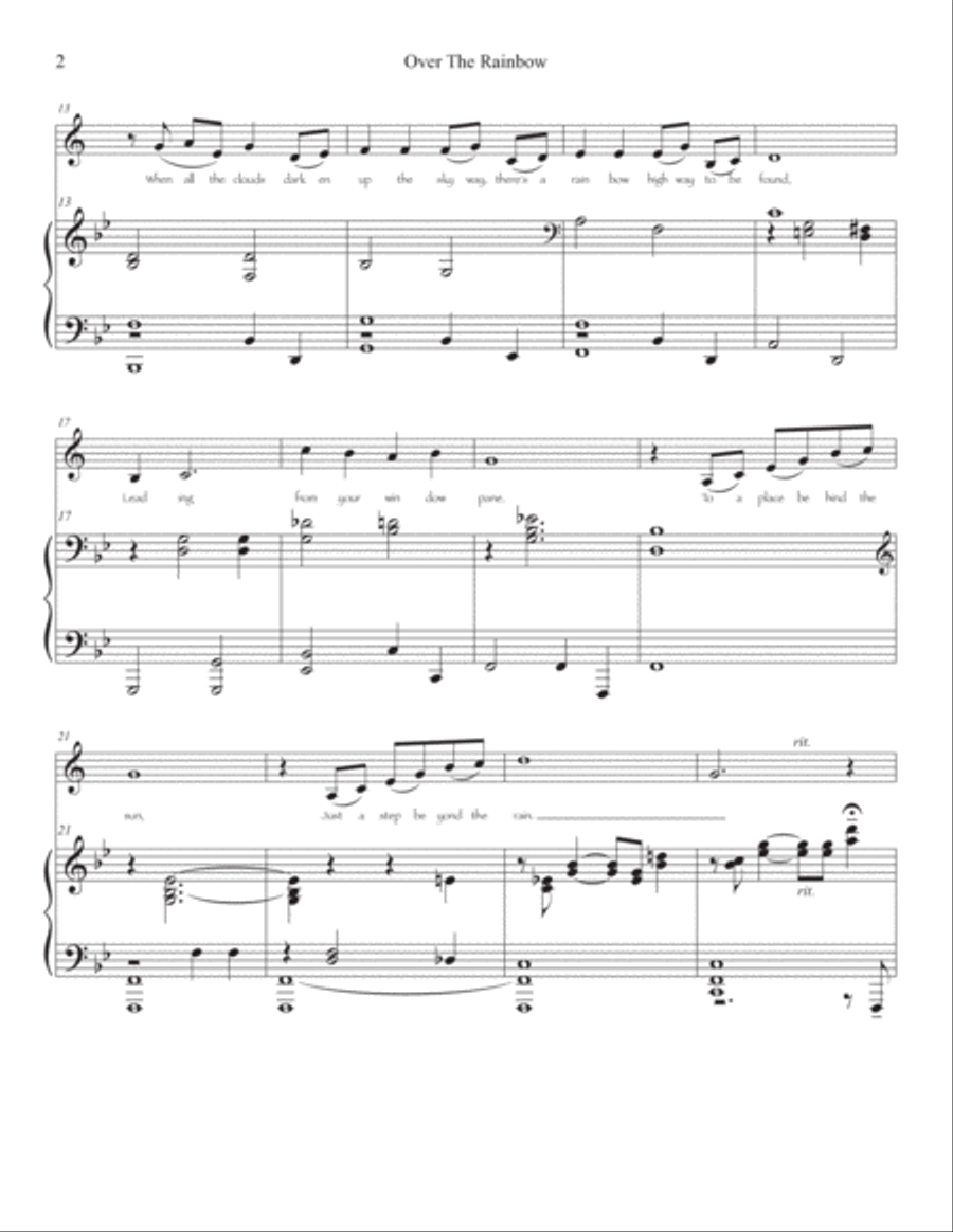 Over The Rainbow B-Flat Trumpet scores gallery preview page 2