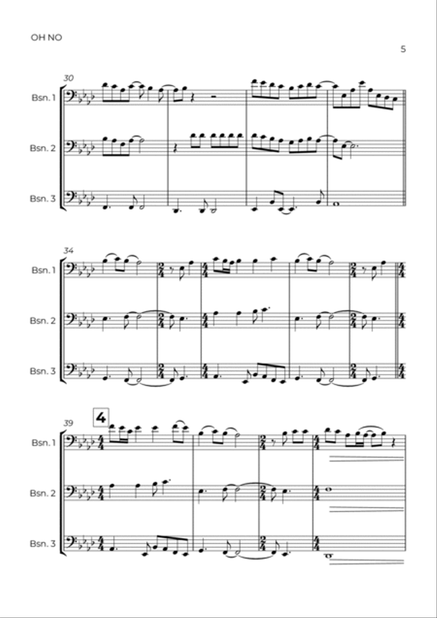 Oh No Woodwind Trio scores gallery preview page 5