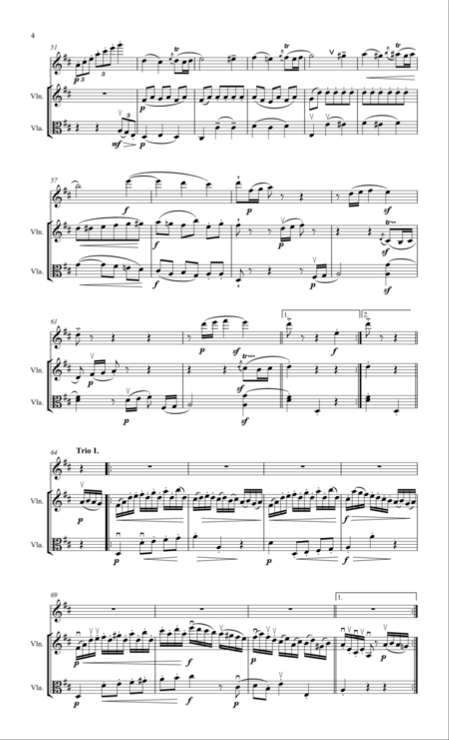 Beethoven Trio for flute, violin and viola Small Ensemble scores gallery preview page 5