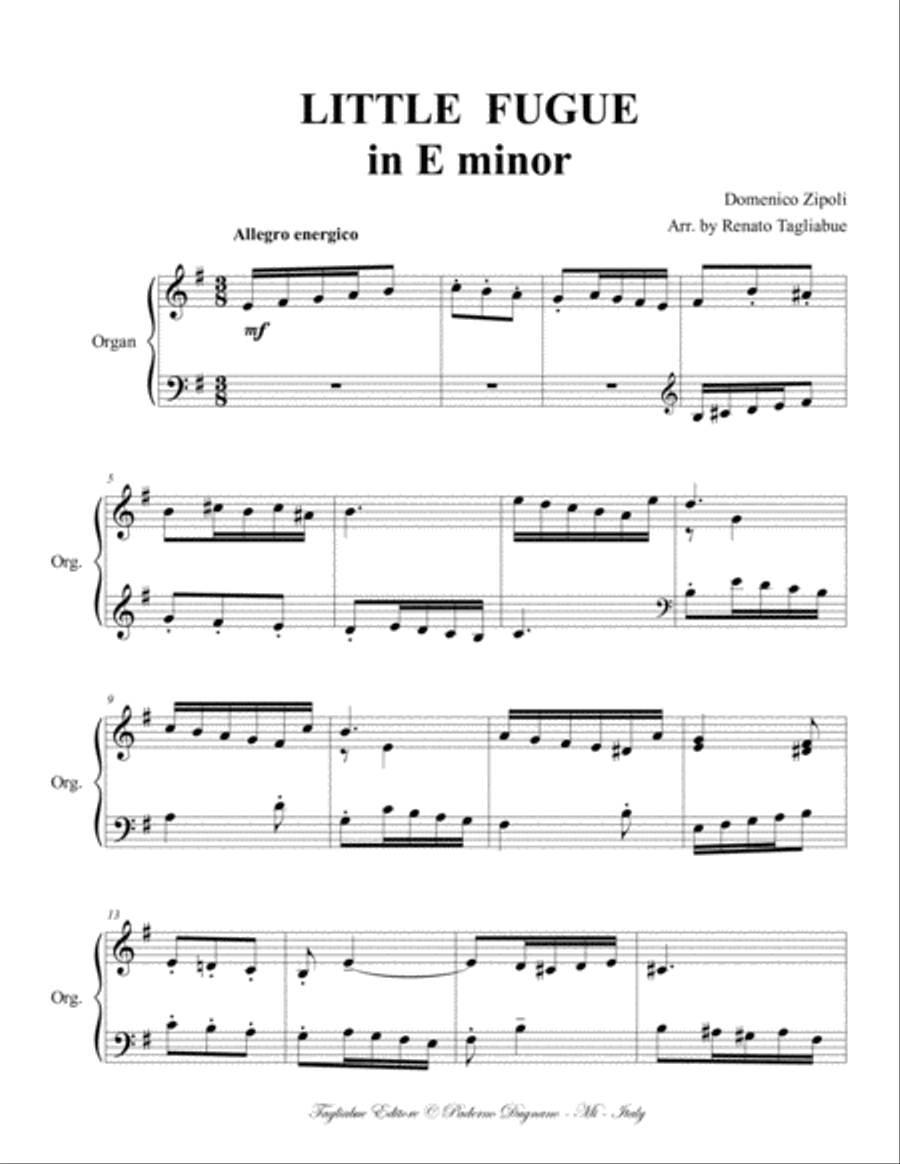 LITTLE FUGUE in E minor - Zipoli - For Organ Organ Solo scores gallery preview page 2
