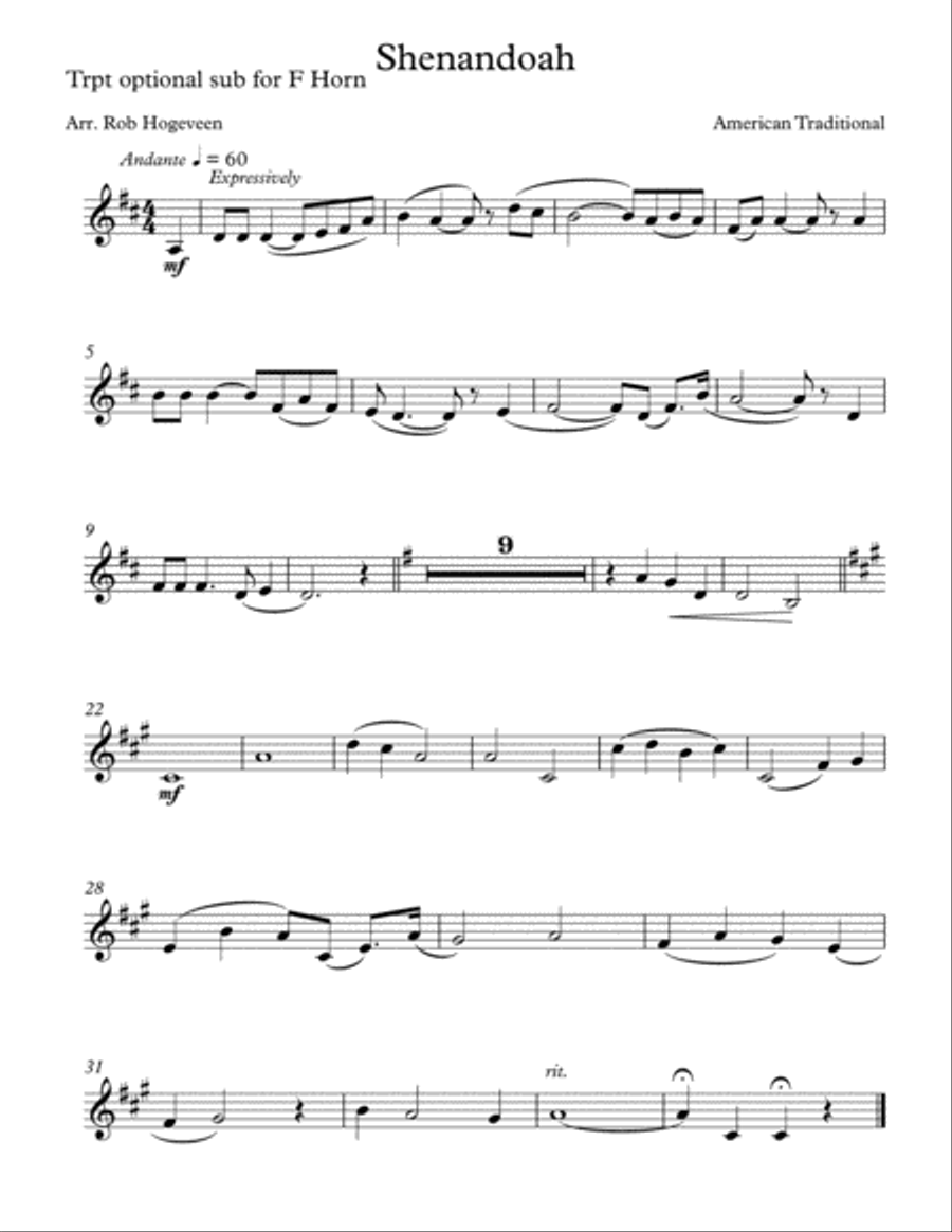 Shenandoah For Brass Trio Brass Trio scores gallery preview page 5