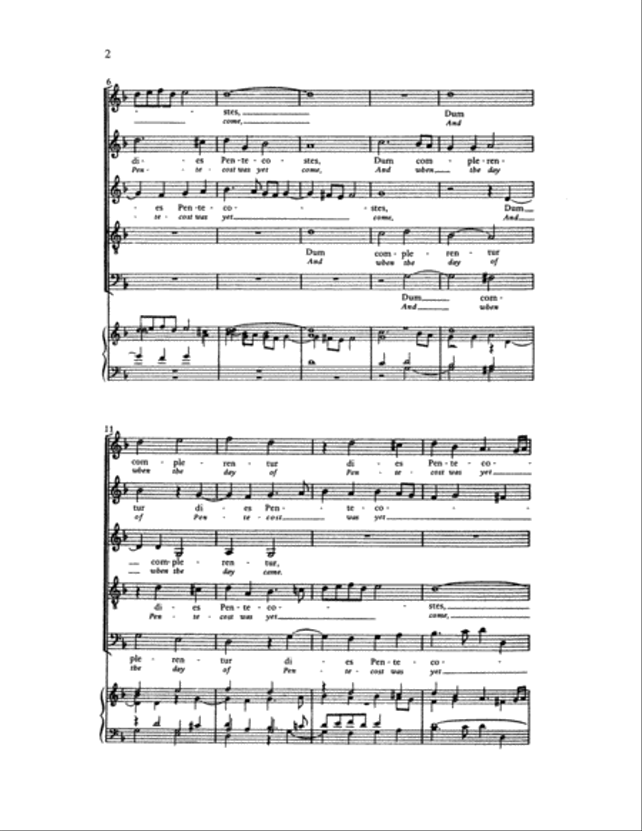 Dum Complerentur (And When the Day of Pentecost) SSATB scores gallery preview page 3