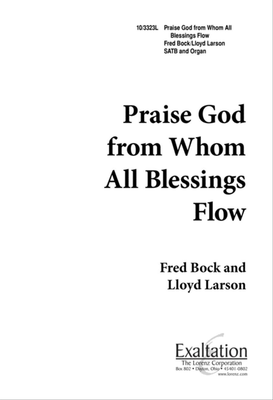 Praise God from Whom All Blessings Flow 4-Part scores gallery preview page 1