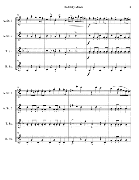 Radetzky March for Saxophone Quartet (SATB or AATB) image number null