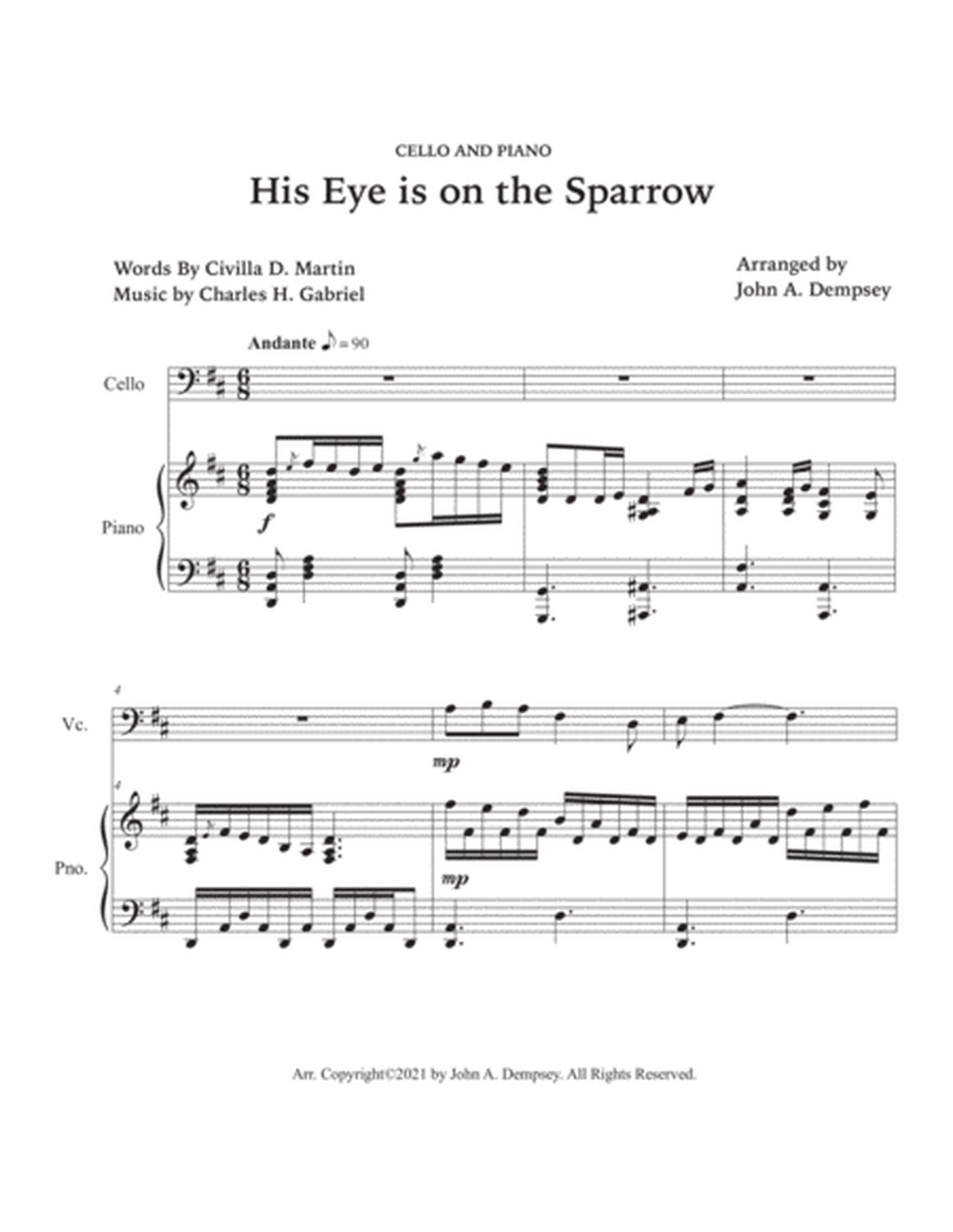 His Eye is on the Sparrow (Cello and Piano) image number null