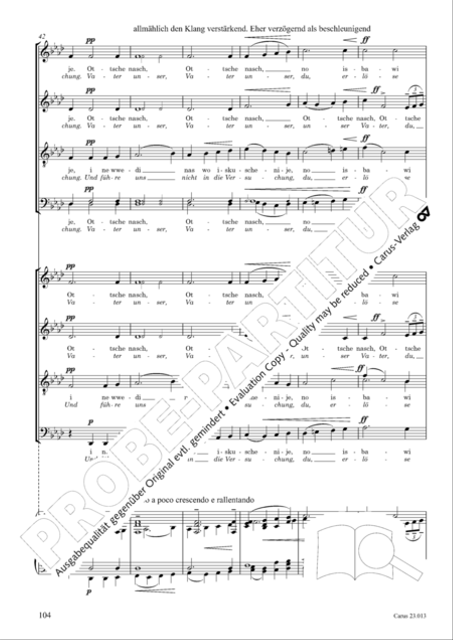 Liturgy of St. John Chrysostom op. 31 for mixed choir a cappella (Chrysostomos-Liturgie op. 31 fur Chor a cappella mit singbarem deutschem Text) A Cappella scores gallery preview page 126