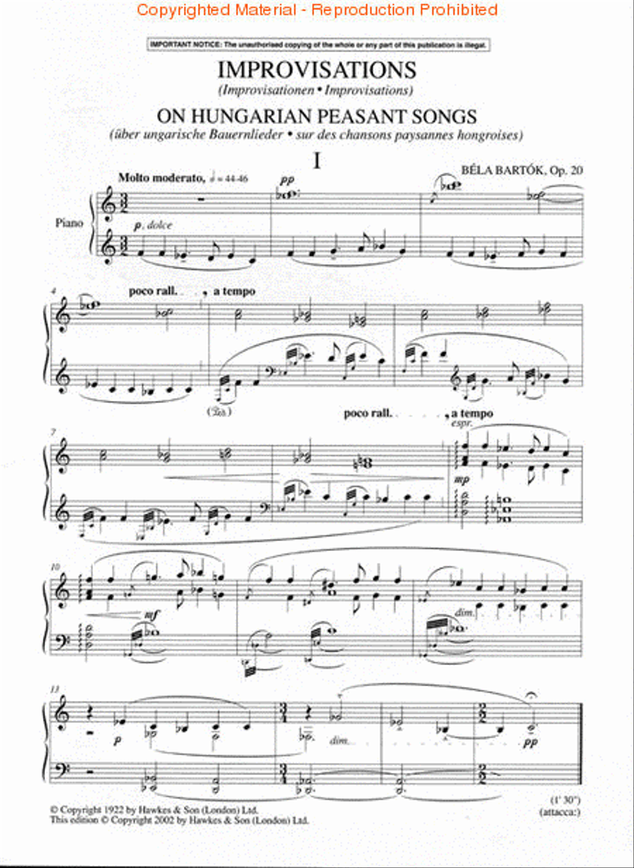 Improvisation on Hungarian Peasant Tunes, Op. 20 Piano Solo scores gallery preview page 2