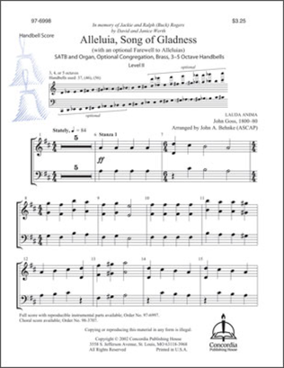 Alleluia, Song of Gladness (Handbell Part)