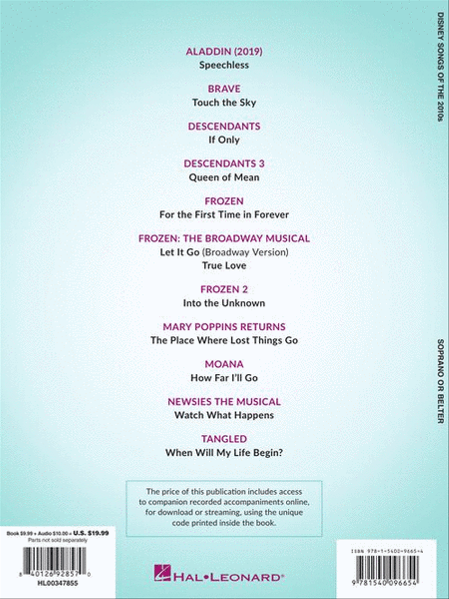 Disney Songs of the 2010s: Soprano or Belter Voice scores gallery preview page 7