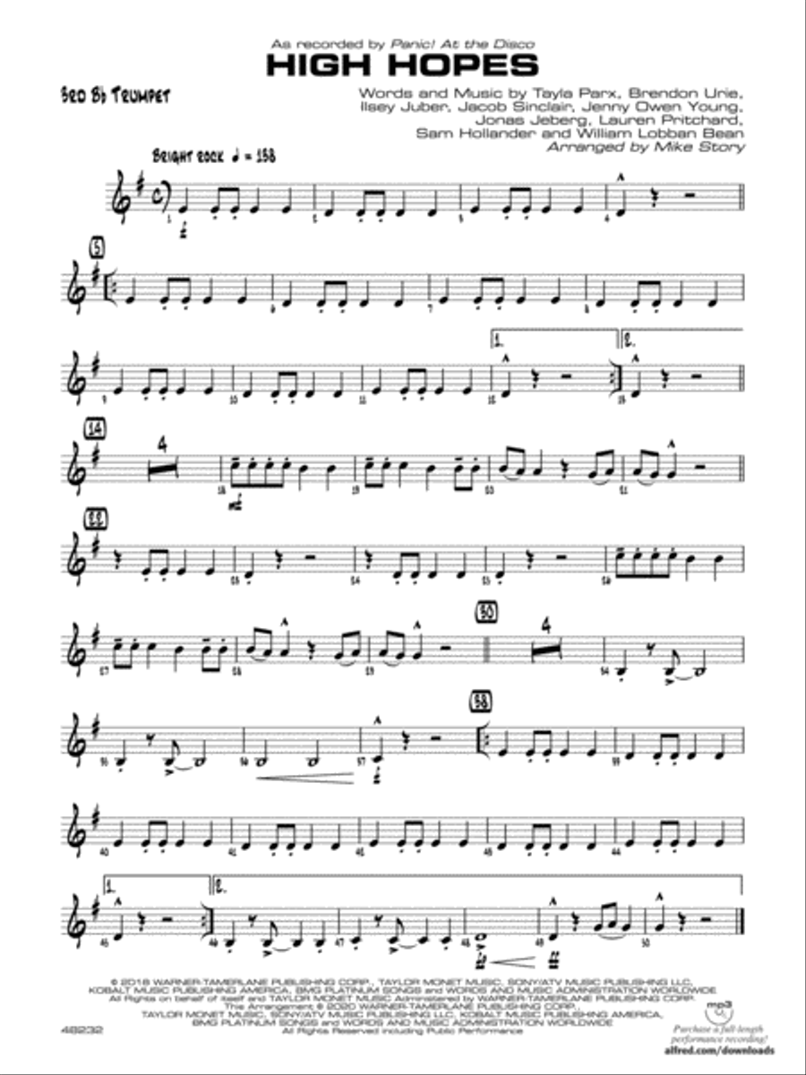 High e flat trumpet sale