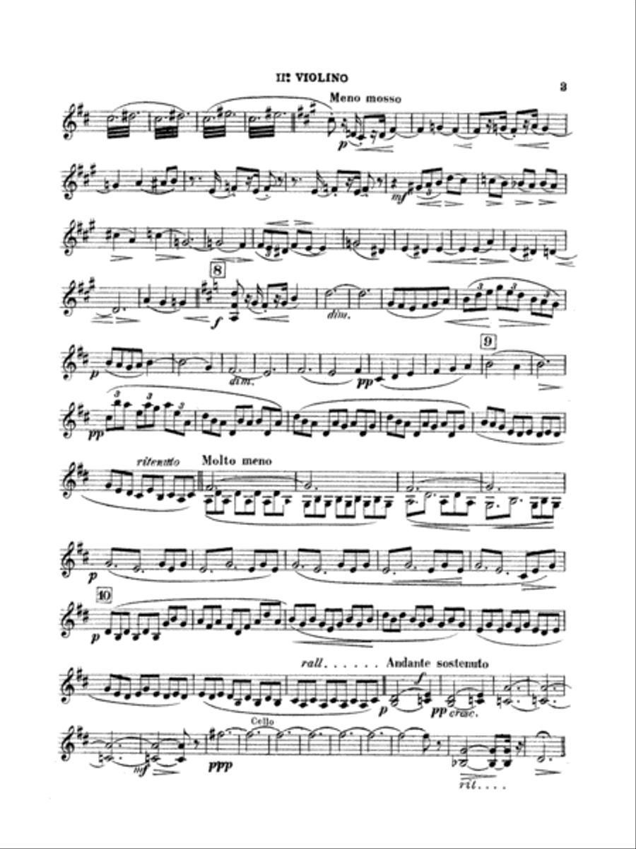 String Quartet in D Major (1907): 2nd Violin String Quartet scores gallery preview page 3
