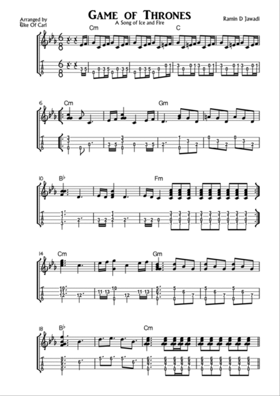 Game Of Thrones Game Of Thrones Ukulele scores gallery preview page 2