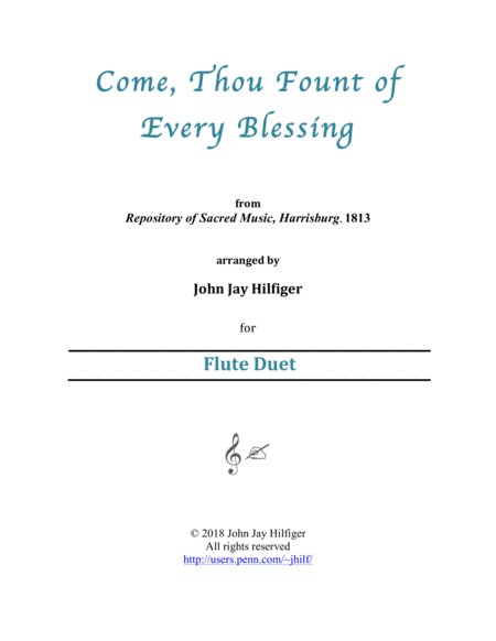 Come, Thou Fount of Every Blessing for Flute Duet image number null