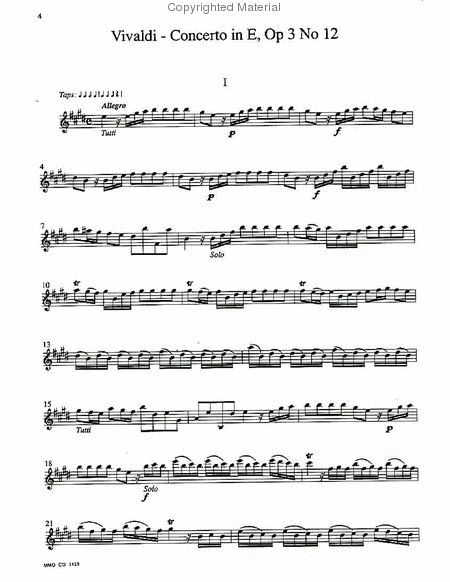 Vivaldi - Concerto in E Major, Op. 3, No. 12 & Concerto in C Major, Op. 6 "Piacere" RV 180 image number null