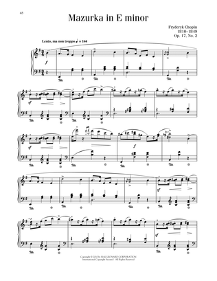 Book cover for Mazurka, Op. 17, No. 2