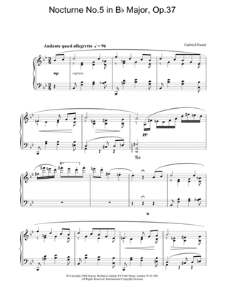 Book cover for Nocturne No.5 in Bb Major, Op.37