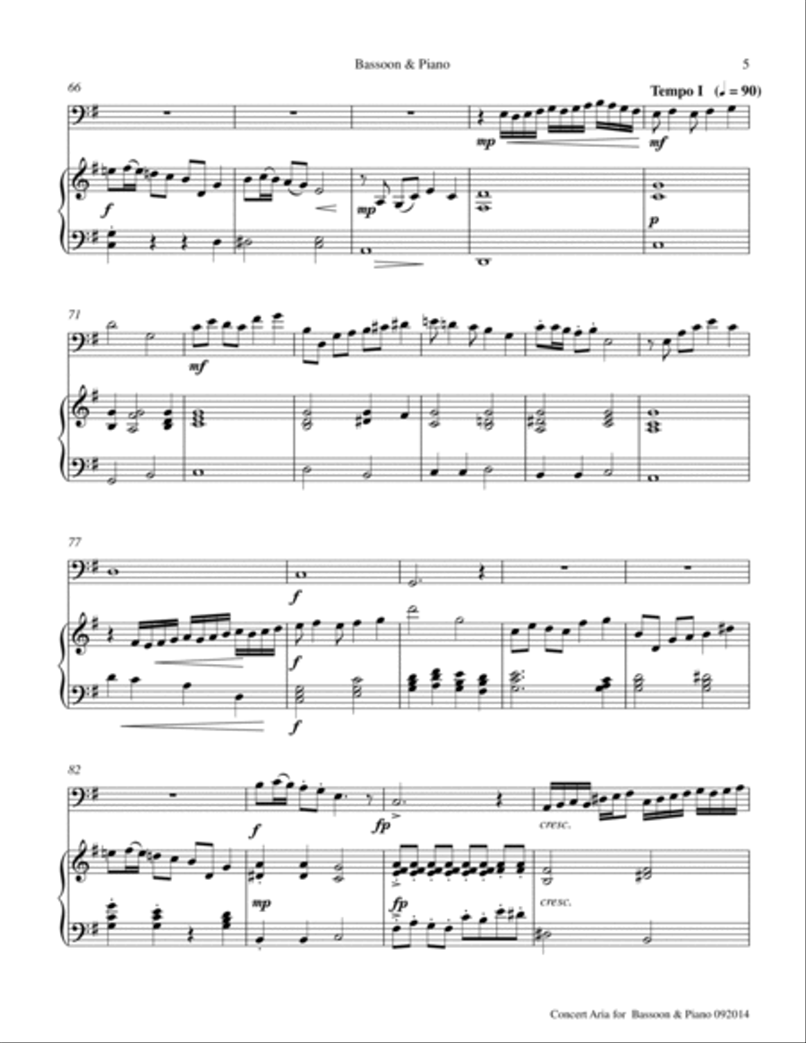 Concert Aria for Bassoon & Piano Woodwind Duet scores gallery preview page 5