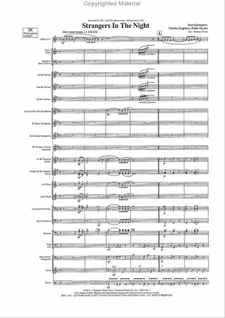 Strangers In The Night Concert Band scores gallery preview page 3