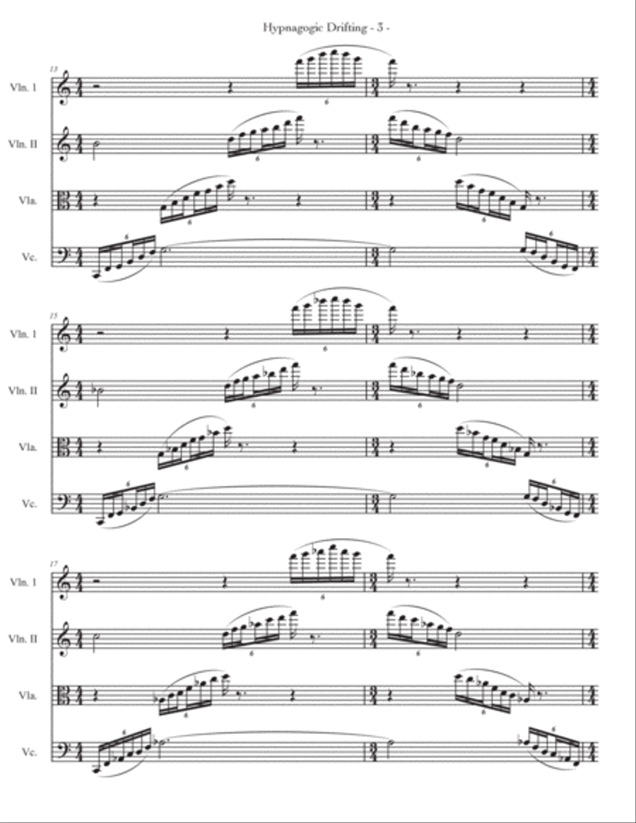 Hypnagogic Drifting for String Quartet String Quartet scores gallery preview page 6