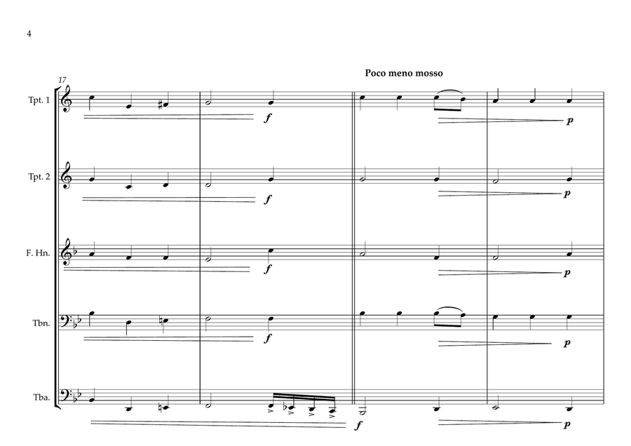 United States of America National Anthem (The Star Spangled Banner) for Brass Quintet Brass Quintet scores gallery preview page 4
