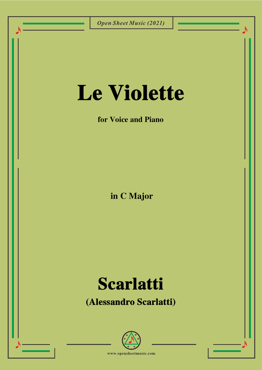 Scarlatti-Le Violette in C Major,from Pirro e Demetrio,for Voice&Piano