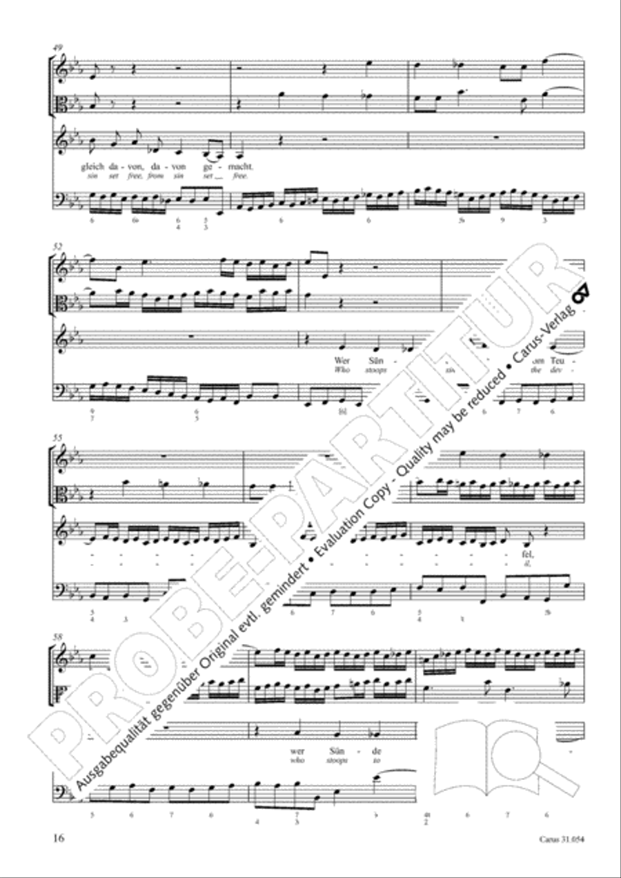 Stand firm against the lure of sinning (Widerstehe doch der Sunde) Alto Voice scores gallery preview page 17
