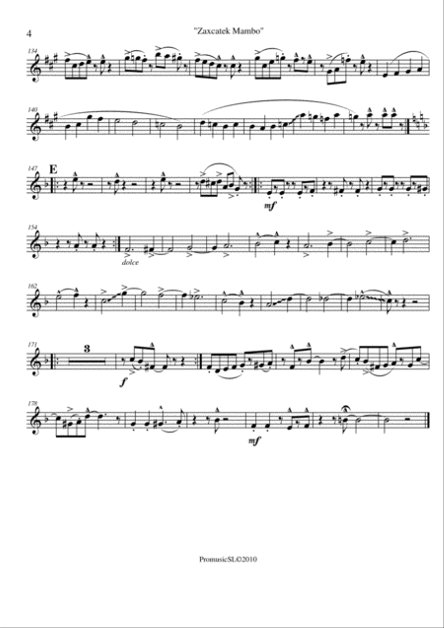 Zaxcatek Mambo Jazz Ensemble scores gallery preview page 4