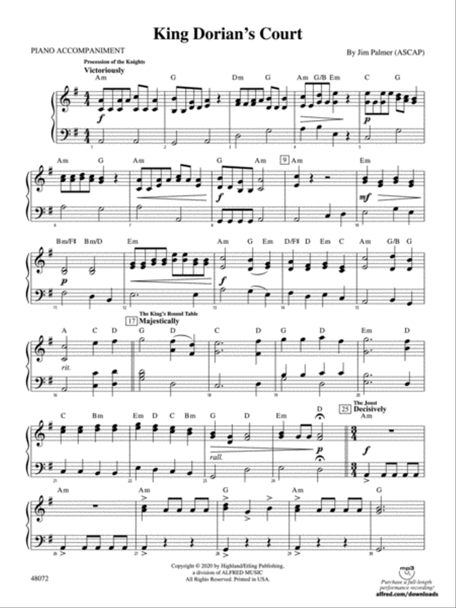 King Dorian's Court: Piano Accompaniment Orchestra scores gallery preview page 1