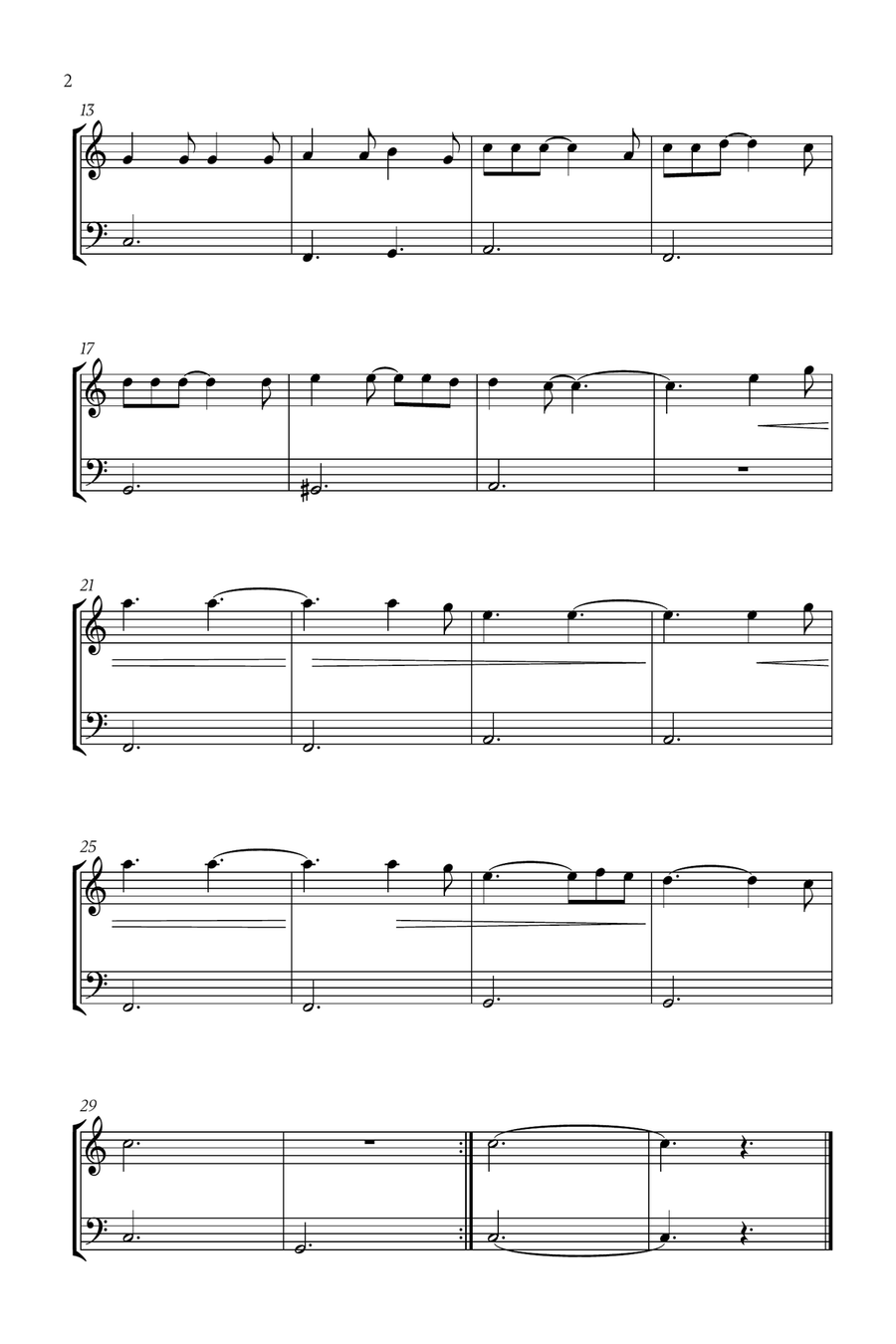 Hallelujah Woodwind Duet scores gallery preview page 2