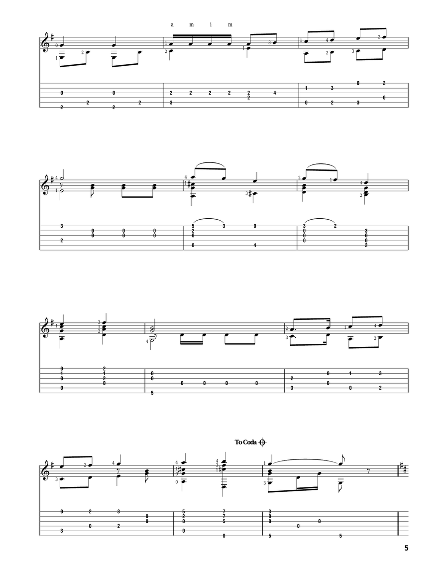 Italian Street Song Acoustic Guitar scores gallery preview page 5