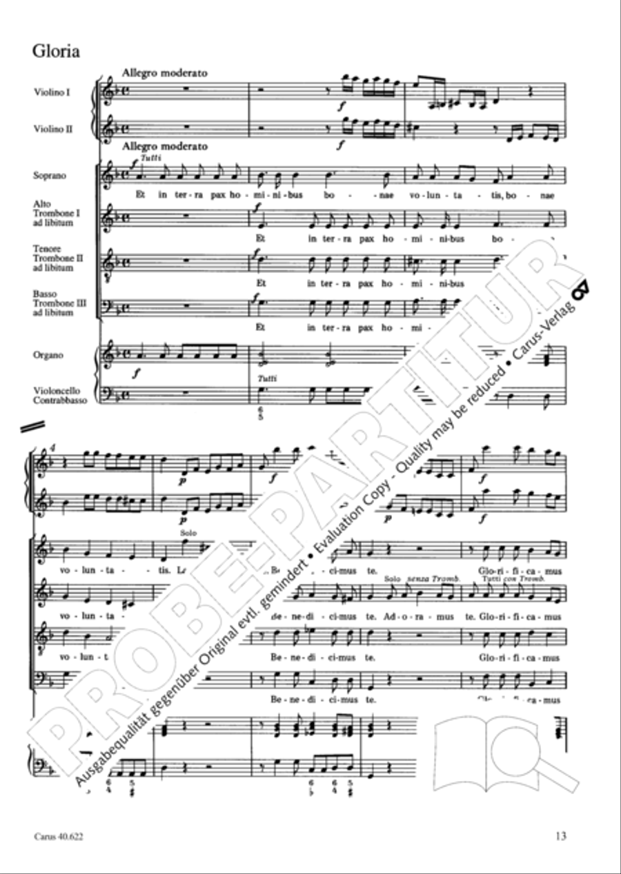 Missa brevis in D minor 4-Part scores gallery preview page 14