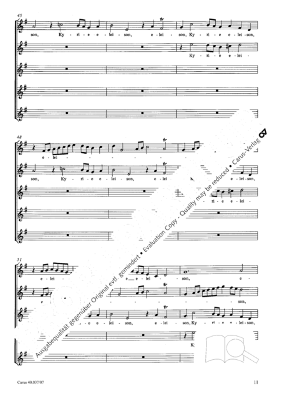 Kyrie in D minor 4-Part scores gallery preview page 12