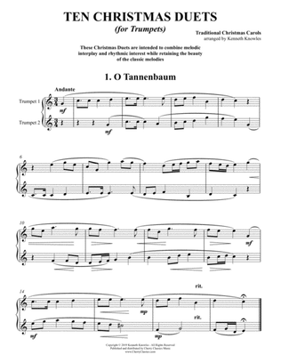 Book cover for Ten Christmas Duets for Trumpets