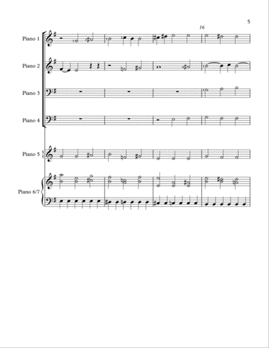 Crucifixus from Bach's B minor Mass arranged for Keyboard/Piano Ensemble 2 Pianos, 4-Hands scores gallery preview page 5