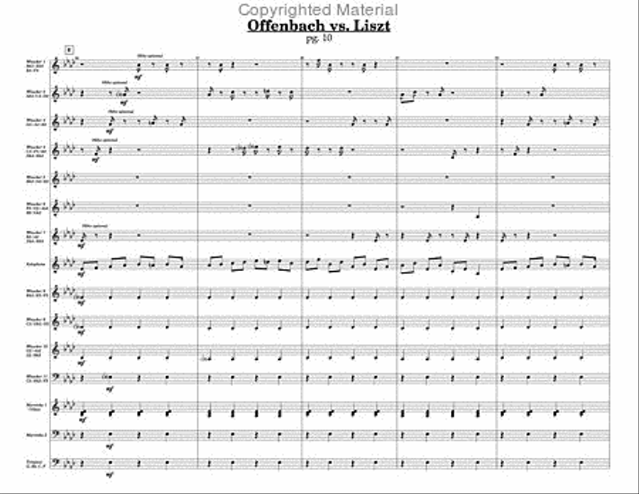 Offenbach vs. Liszt Percussion Ensemble scores gallery preview page 4